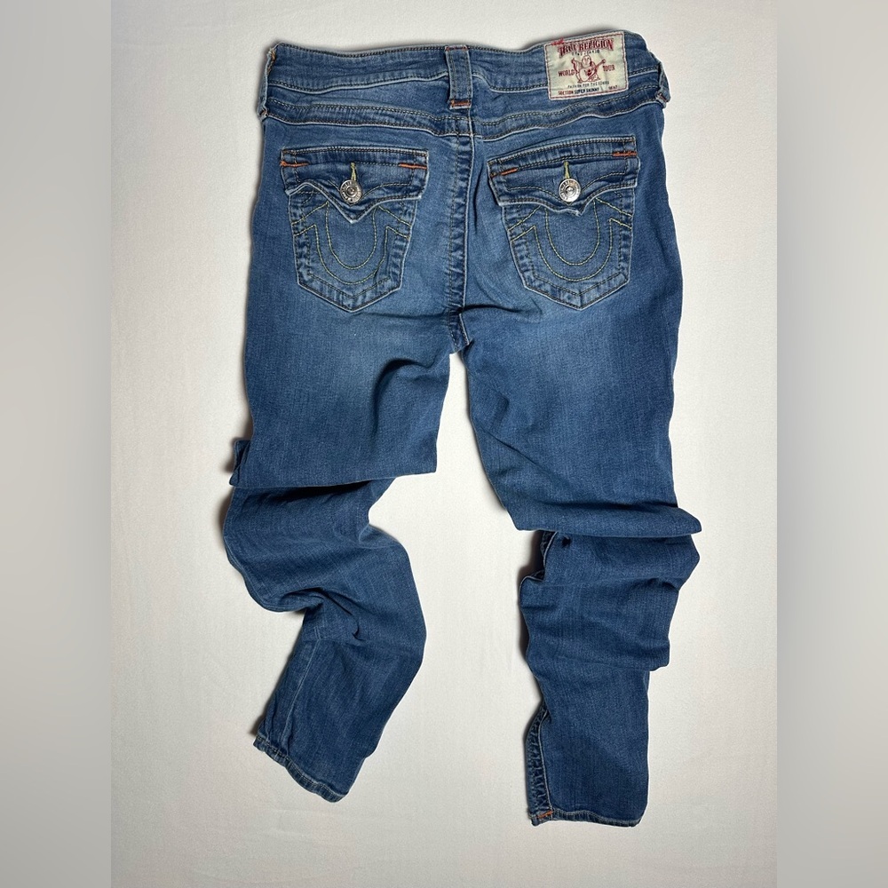 True Religion Women's Size 28 Skinny Jeans Blue Denim Y2K Designer